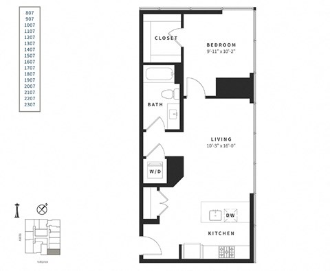 a floor plan of a bedroom apartment
